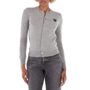 Black Heart Logo Cardigan In Grey